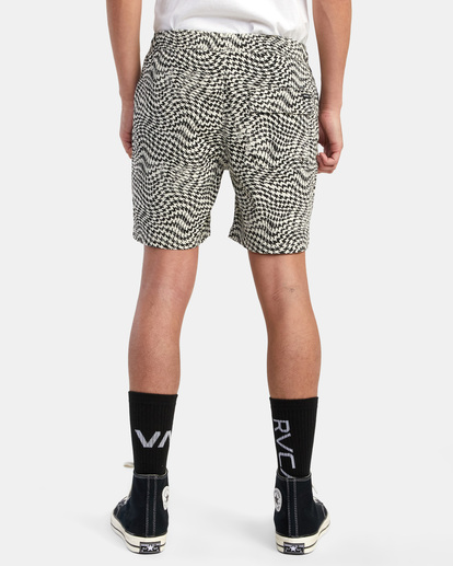 2 Escape Print Elastic Waist Walkshorts 17” Black M2011REP RVCA
