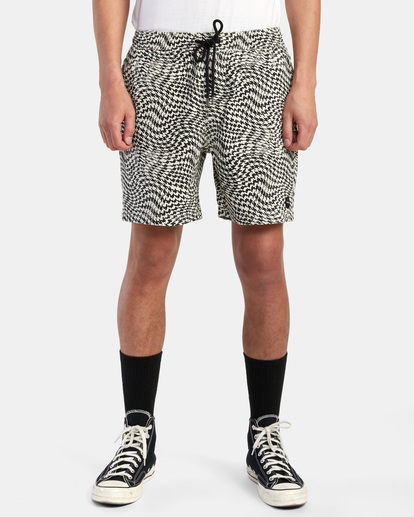 1 Escape Print Elastic Waist Walkshorts 17” Black M2011REP RVCA