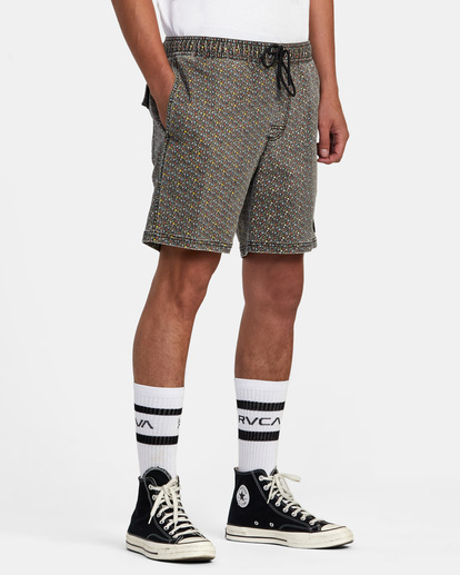 6 Escape Print Elastic Walkshorts 17” Black M2011REP RVCA