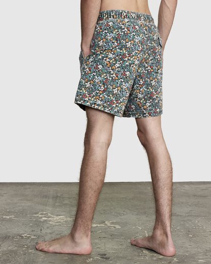 4 Escape Print Elastic Waist Walkshorts 17” Grey M2011REP RVCA