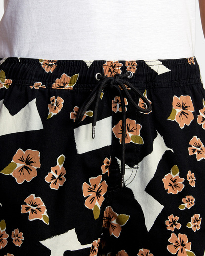 9 Escape Print Elastic Waist Walkshorts 17” Orange M2011REP RVCA