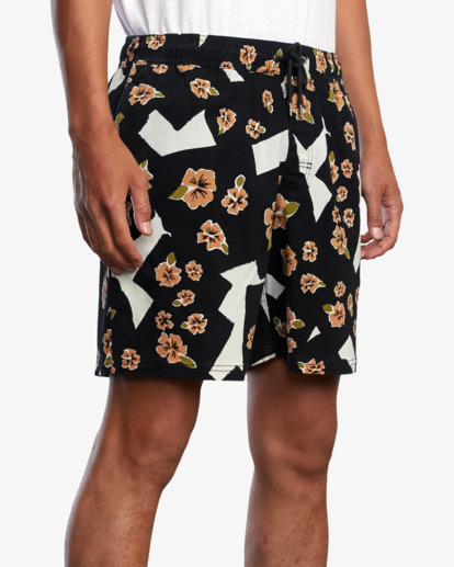 10 Escape Print Elastic Waist Walkshorts 17” Orange M2011REP RVCA