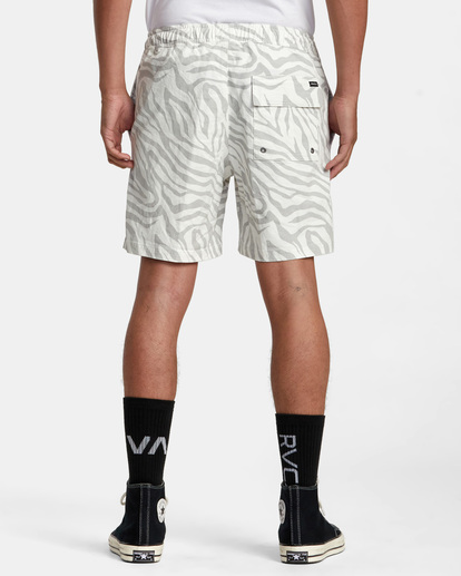 1 Escape Print Elastic Waist Walkshorts 17” White M2011REP RVCA