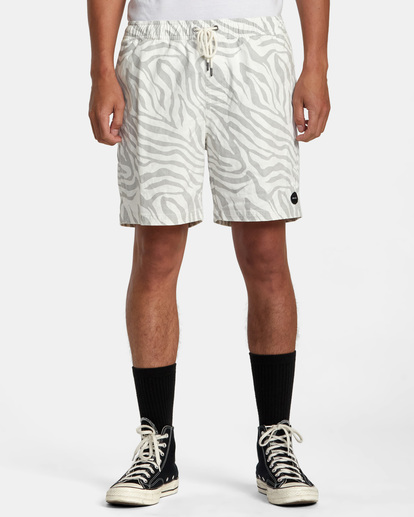 0 Escape Print Elastic Waist Walkshorts 17” White M2011REP RVCA