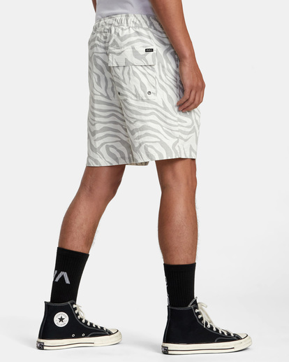 4 Escape Print Elastic Waist Walkshorts 17” White M2011REP RVCA