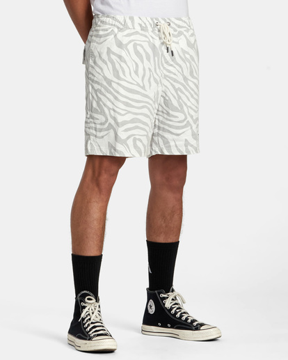 5 Escape Print Elastic Waist Walkshorts 17” White M2011REP RVCA
