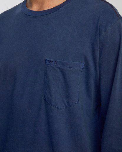 7 PTC Pigment Long Sleeve Tee Blue M467TRPT RVCA