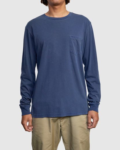 1 PTC Pigment Long Sleeve Tee Blue M467TRPT RVCA
