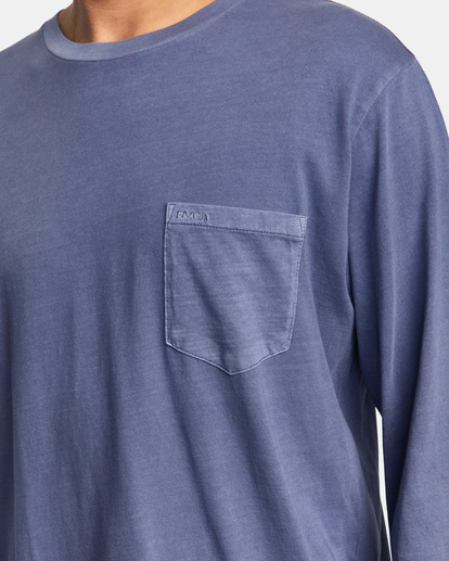5 PTC Pigment Long Sleeve Tee Blue M467TRPT RVCA