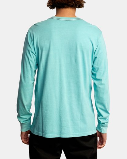 3 PTC Pigment Long Sleeve Tee Blue M467TRPT RVCA