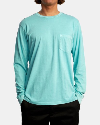 2 PTC Pigment Long Sleeve Tee Blue M467TRPT RVCA