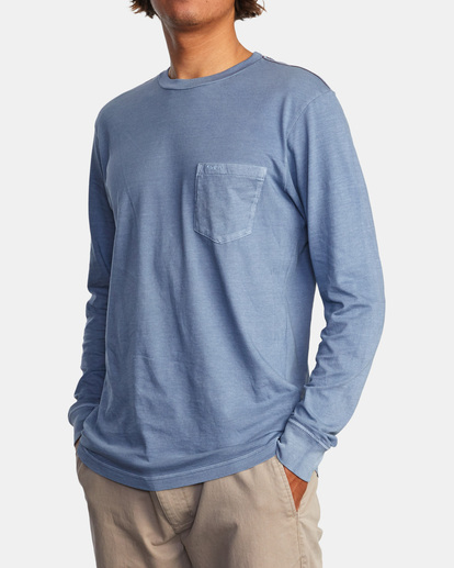 4 PTC Pigment Long Sleeve Tee Grey M467TRPT RVCA
