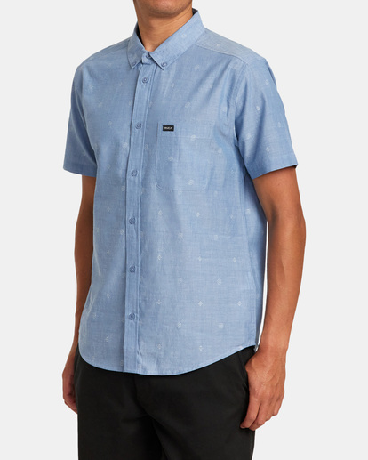 4 That'll Do Dobby Short Sleeve Shirt Blue M503VRDD RVCA