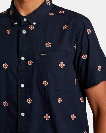 3 That'll Do Dobby Short Sleeve Shirt Blue M503VRDD RVCA