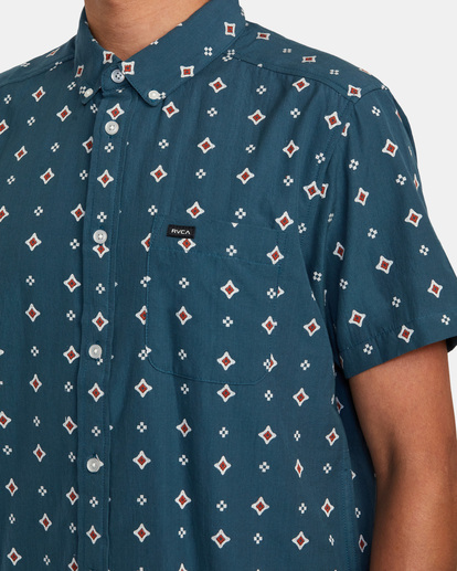 3 That'll Do Dobby Short Sleeve Shirt Blue M503VRDD RVCA