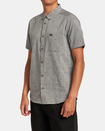 4 That'll Do Dobby Short Sleeve Shirt Grey M503VRDD RVCA