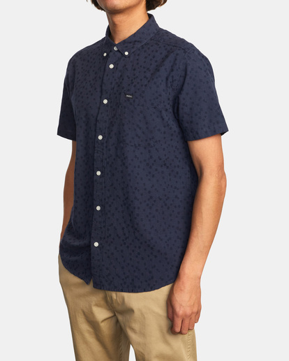 4 That'll Do Dobby Short Sleeve Shirt Blue M503VRDD RVCA