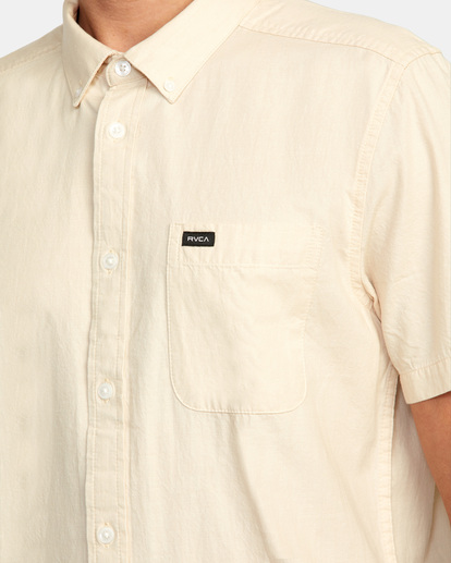 3 Hastings Denim Short Sleeve Shirt Beige M5183RHS RVCA