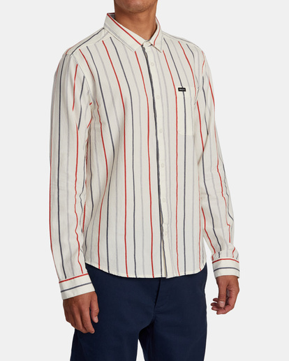 5 That'll Do Dobby Long Sleeve Shirt White M556WRDE RVCA