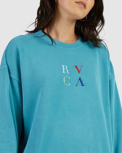 3 RVCA Dawsons Crewneck Sweatshirt Grey UVJFT00106 RVCA
