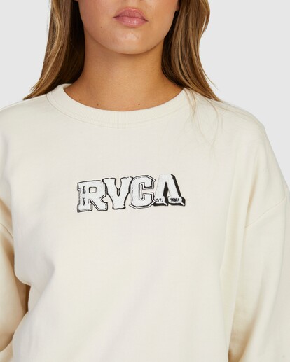 3 Patched RVCA Curl - Sweatshirt für Frauen Weiss UVJFT00117 RVCA