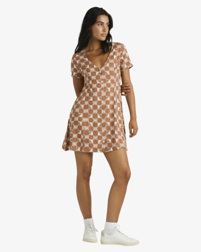 1 RVCA Healing Understated Dress Brown UVJWD00194 RVCA