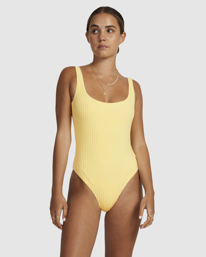 1 Tezzy Rib Scooped One Piece Yellow UVJX100140 RVCA