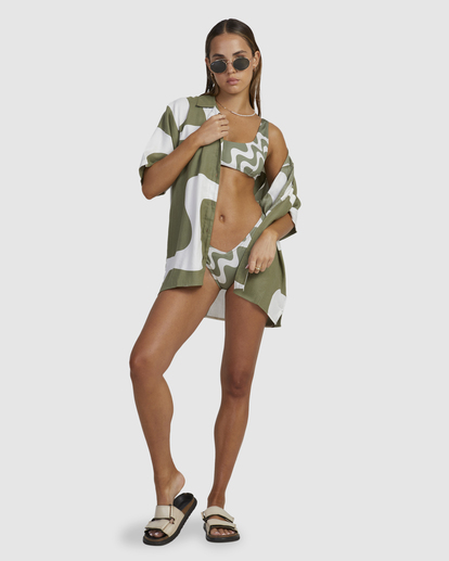 5 Waves Scooped Bralette Bikini Top Green UVJX300114 RVCA