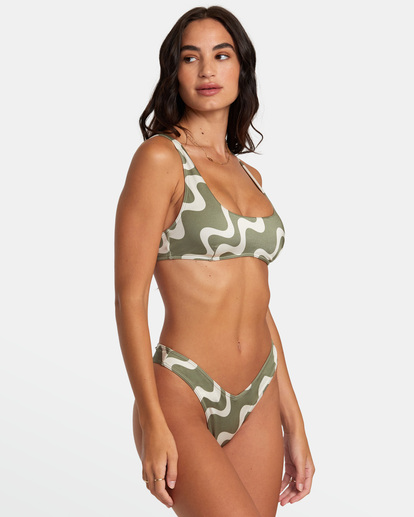 6 Waves Scooped Bralette Bikini Top Green UVJX300114 RVCA