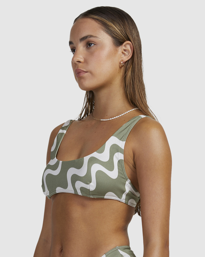 7 Waves Scooped Bralette Bikini Top Green UVJX300114 RVCA