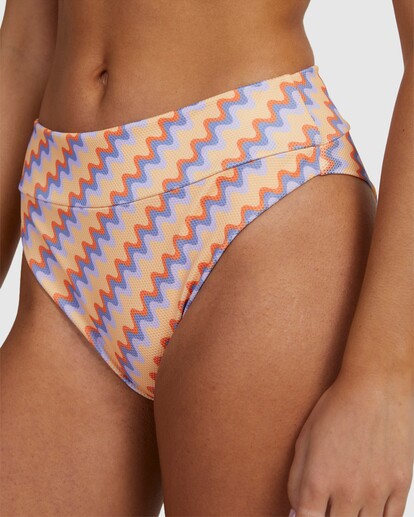 4 Retro Waves High Rise Bikini Bottom Orange UVJX400123 RVCA