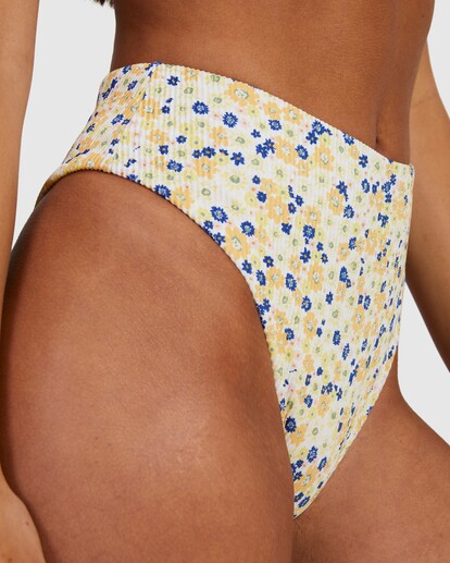 3 Ground Cover High Rise Cheeky Bikini Bottom Orange UVJX400127 RVCA