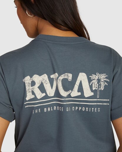3 RVCA PALMS CUFFED EASY T-SHIRT Black UVJZT00194 RVCA