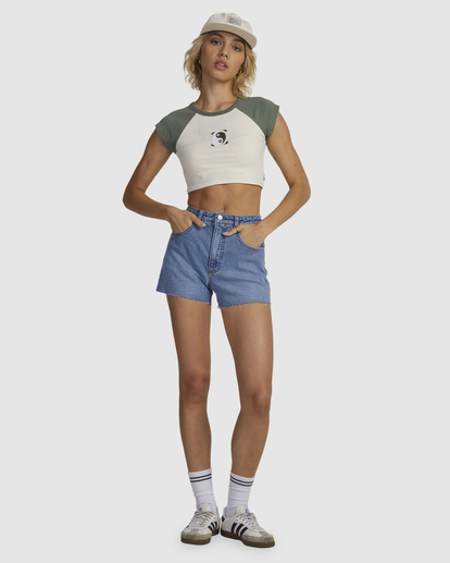 4 Yang Raglan Half Baby Tee Green UVJZT00216 RVCA