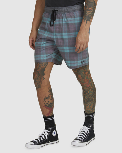 3 Opposites Print Elastic Waist Boardshorts Green UVYBS00111 RVCA