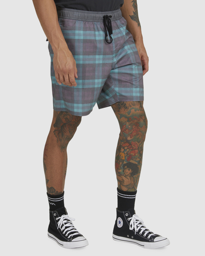 4 Opposites Print Elastic Waist Boardshorts Green UVYBS00111 RVCA