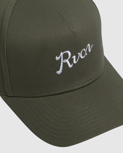4 Alley Script Pinched Snapback Cap Green UVYHA00227 RVCA