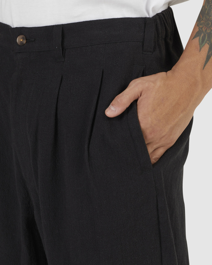 4 BEAT LINEN PANT Black UVYNP00100 RVCA