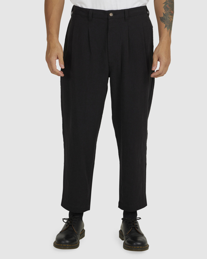 2 BEAT LINEN PANT Black UVYNP00100 RVCA