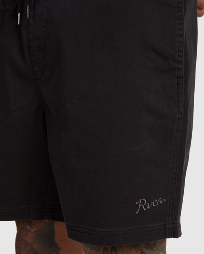 3 Escape Elastic Script Shorts Black UVYWS00130 RVCA