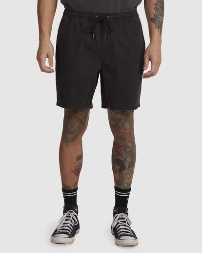 1 Escape Elastic Script Shorts Black UVYWS00130 RVCA