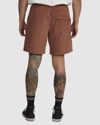 2 Escape Cord Elastic Script Shorts Brown UVYWS00131 RVCA