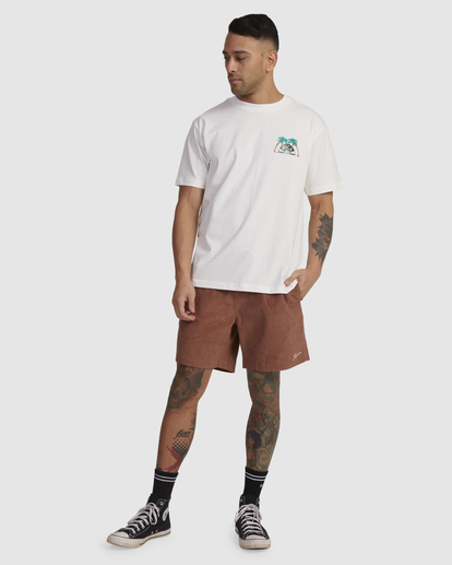 4 Escape Cord Elastic Script Shorts Brown UVYWS00131 RVCA