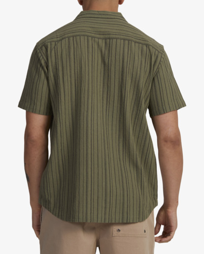 2 Beat Stripe Shirt Green UVYWT00129 RVCA