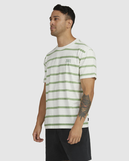 3 Del Ray Stripe Tee White UVYZT00357 RVCA