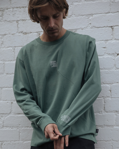0 RVCA STREETS LONG SLEEVE T-SHIRT Green UVYZT00409 RVCA