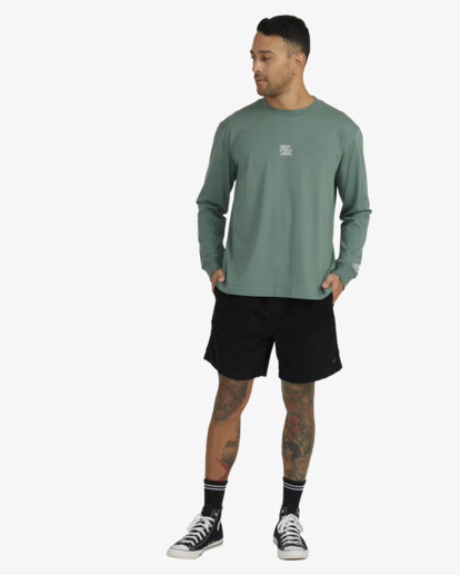 5 RVCA STREETS LONG SLEEVE T-SHIRT Green UVYZT00409 RVCA