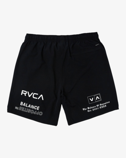 1 Yogger Stretch Elastic Waist Shorts 17" Black V201TRYS RVCA