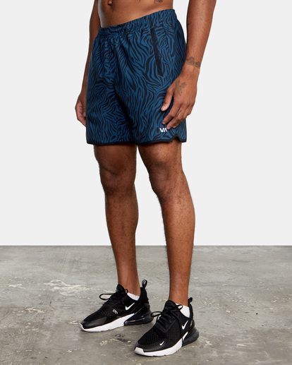5 Yogger Stretch Elastic Waist Shorts 17" Blue V201TRYS RVCA