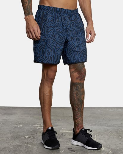 8 Yogger Stretch Elastic Waist Shorts 17" Blue V201TRYS RVCA